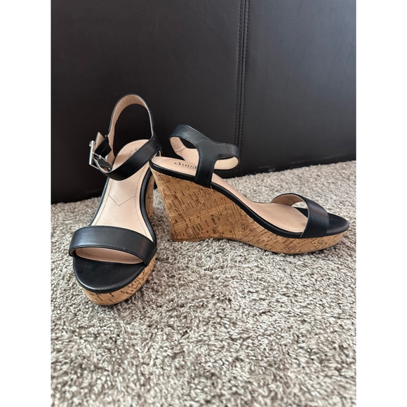 Women's Charles by Charles David Black Lindy Wedge Sandals Size 8 - Picture 4 of 12